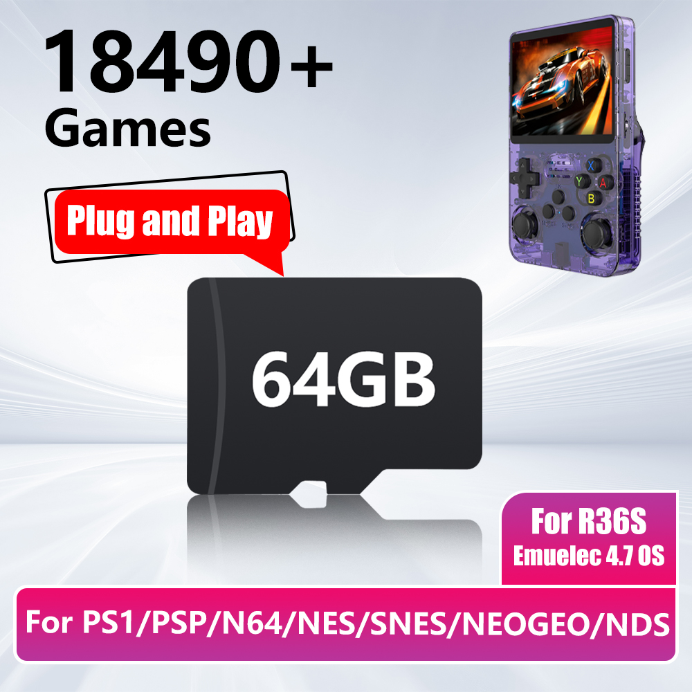 Gaming Console Emulator - Cartão de Jogo de 64GB para