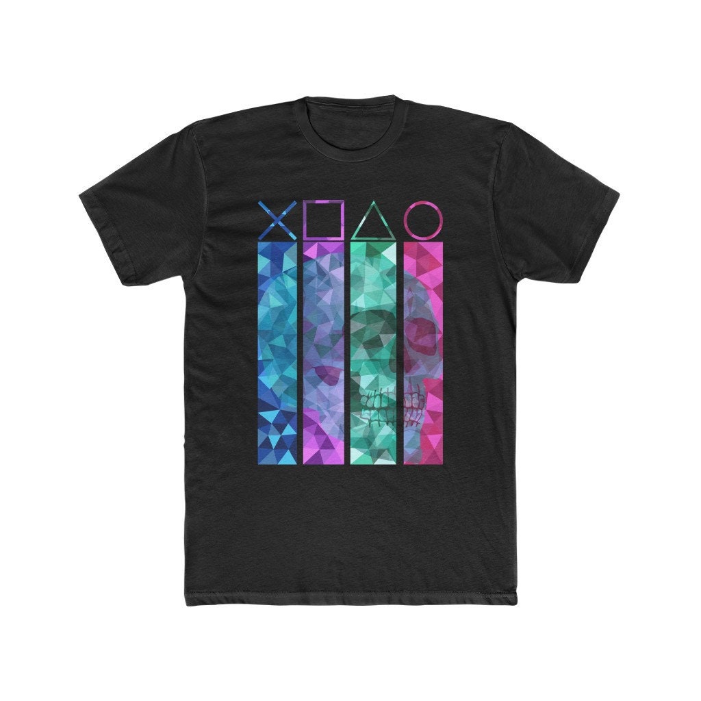 Gaming Console Setup - Camiseta masculina de algodão Gamer Skull
