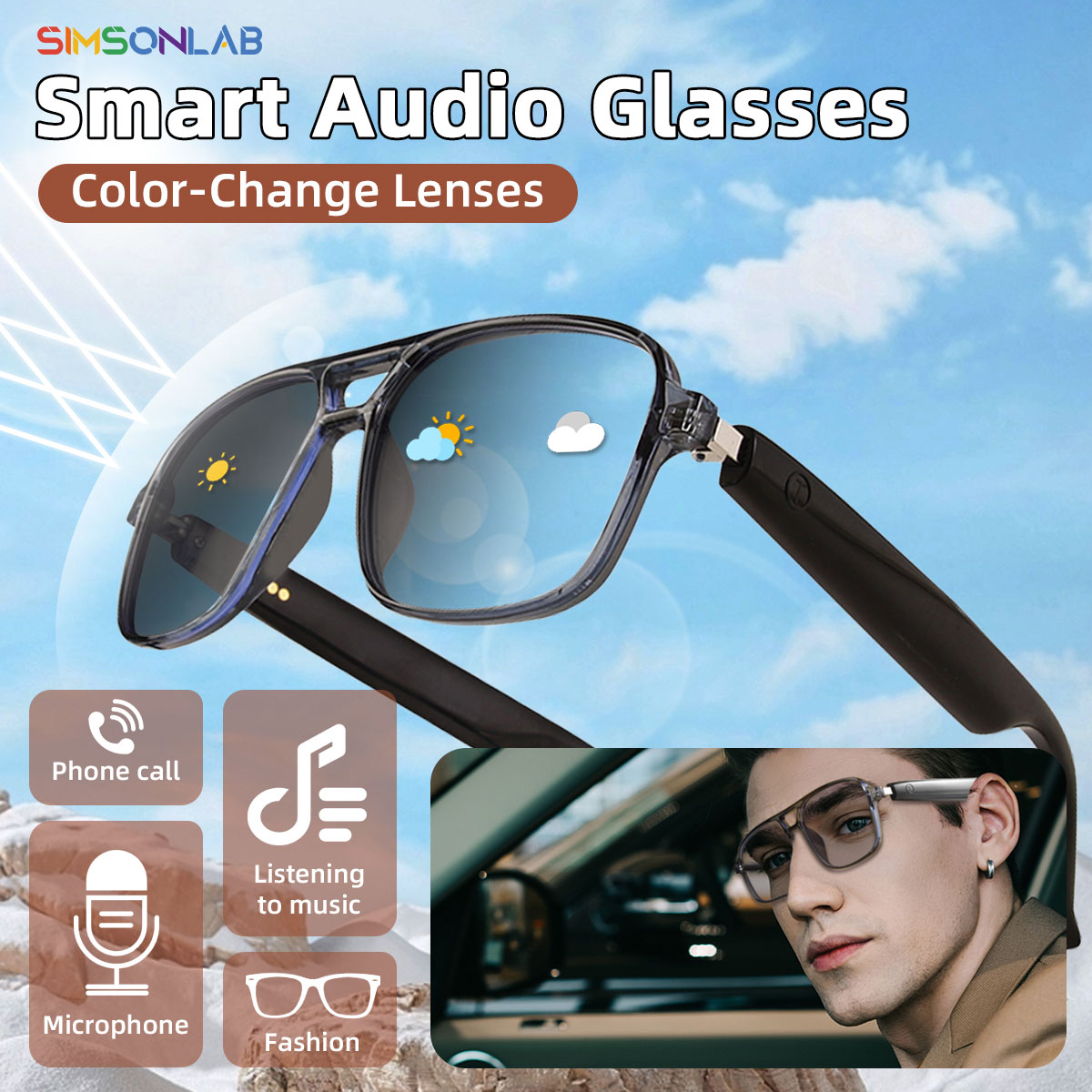 2025 novos óculos inteligentes - Gaming Glasses Uv avaliação e preço