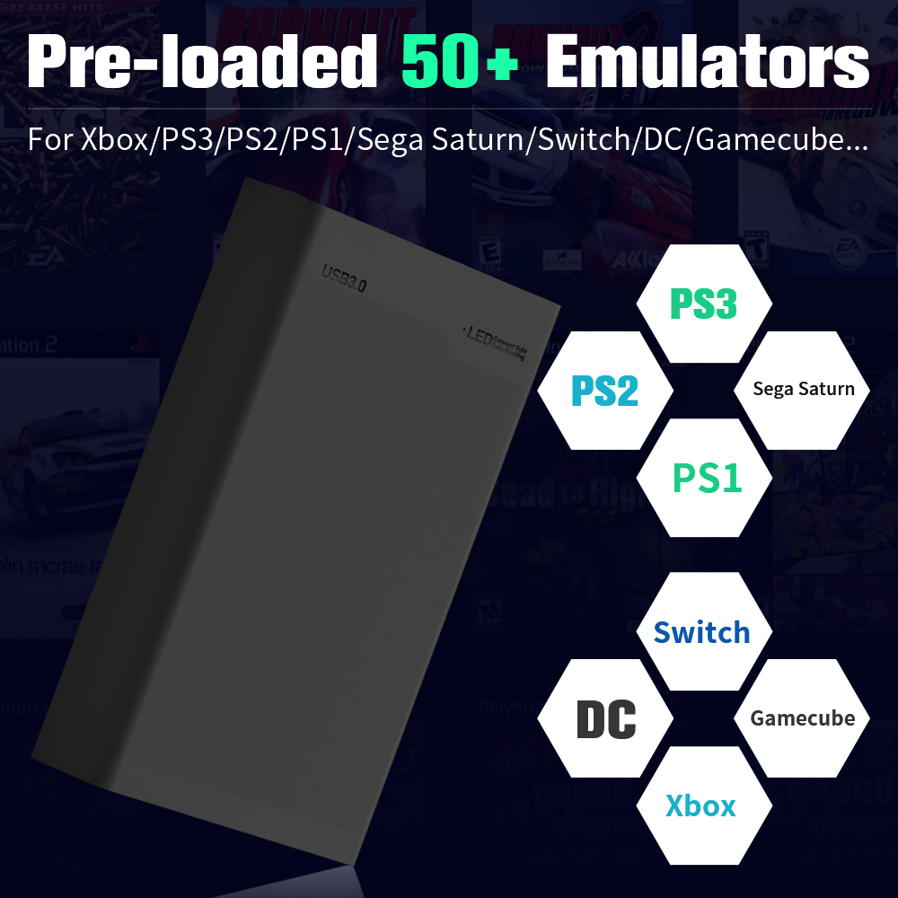 Disco rígido de jogos de 500G  - Gaming Console Emulator avaliação e preço