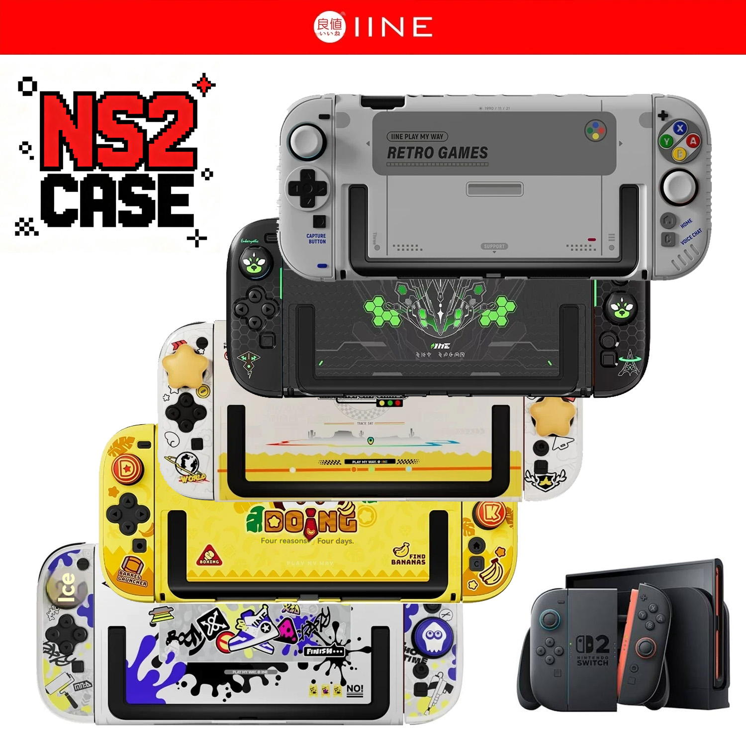 Capa Protetora IINE Retro para - Gaming Console Nintendo Switch 2 avaliação e preço